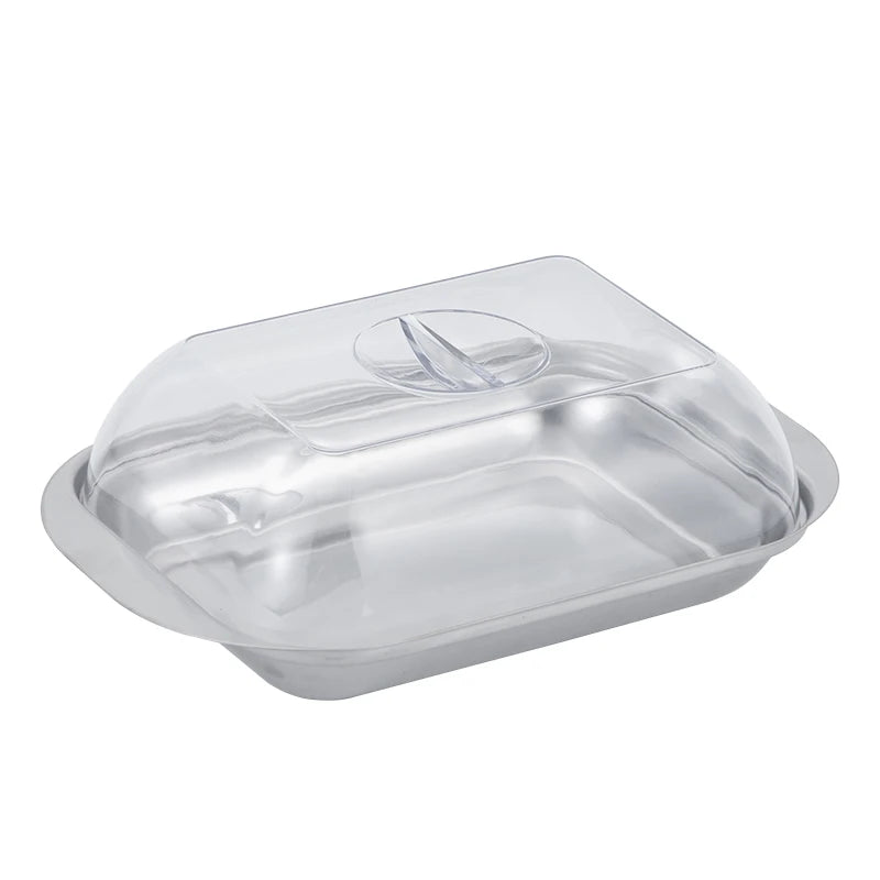 Butter Dish with Lid Stainless Steel Butter Container Butter Dish with Easy to Hold Lid