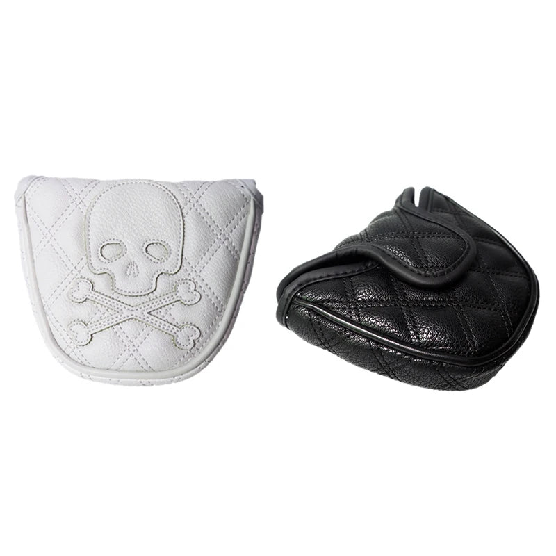 Golf Putter Cover Head Golf Headcover PU Leather 2 Color Magic Tape for Mallet Blade Putter Golf Club Head Cover Protector