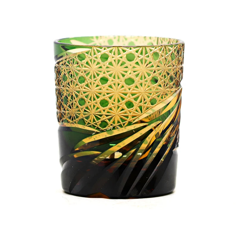 Hand Cut Classic Pattern Edo Kiriko Glass Hand Blown Glass Tumbler Crystal Glass Best for Drinking Whisky Juice