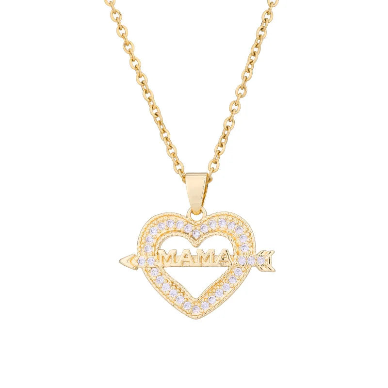 Letter Pendant Necklace with Versatile Temperament and Vacuum Stainless Steel Necklace Accessories As Mother's Day Gift