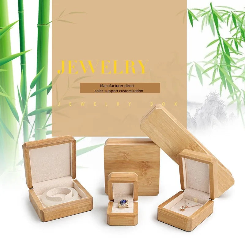 Bamboo and Wooden Jewelry Rings Bracelets Necklaces Packaging Gift Boxes Buddha Beads Packaging Boxes Wholesale