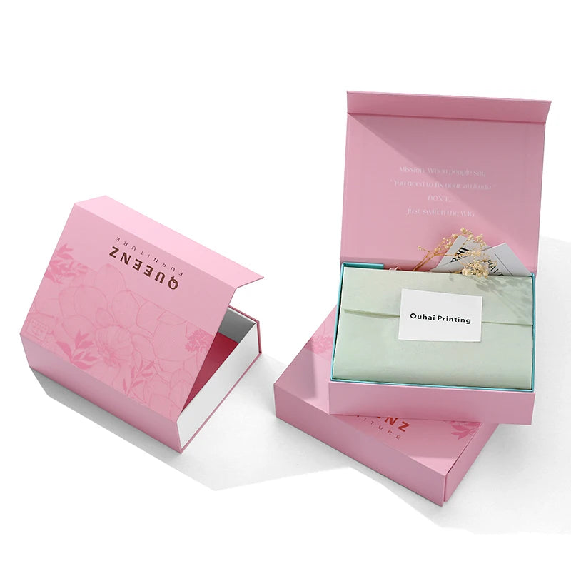 Magnetic Gift Paper Box Cardboard Folding Rigid Packaging Custom Special Type Collapsible Product Outer Package