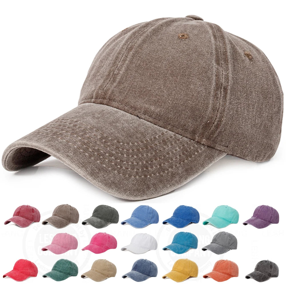 Wholesale Unstructured Soft Hat With Custom Logo Unisex Vintage Custom Logo Distressed Cotton Baseball CapS Washed Dad Hats