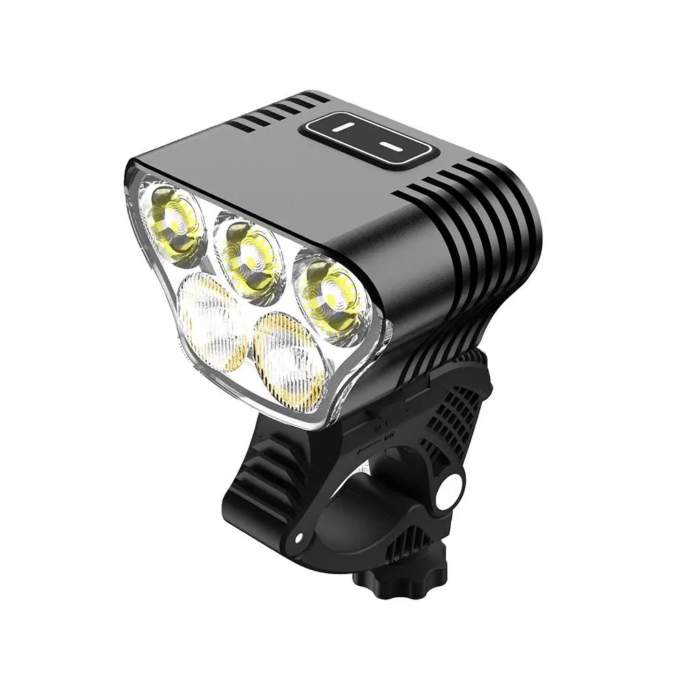 SecurityIng USB Powered Bicycle Light LED Headlamp Waterproof 5000 Lumens 5 Modes Cycling Front Lamp Bike Headlight for Mount