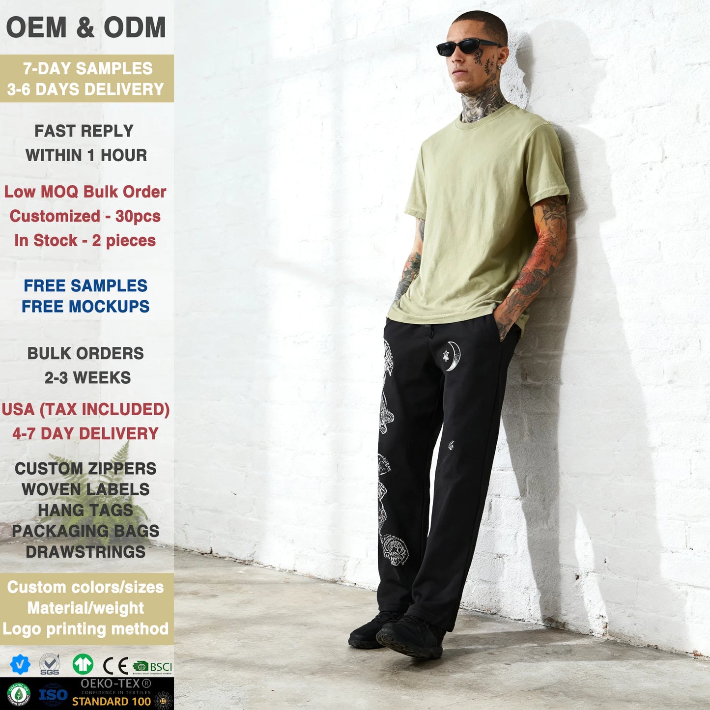 Wholesale 100% Cotton Jersey Men's Classic Crew Neck Short Sleeve T-Shirt Black Silk Screen Printed Custom Logo Blank Your Br