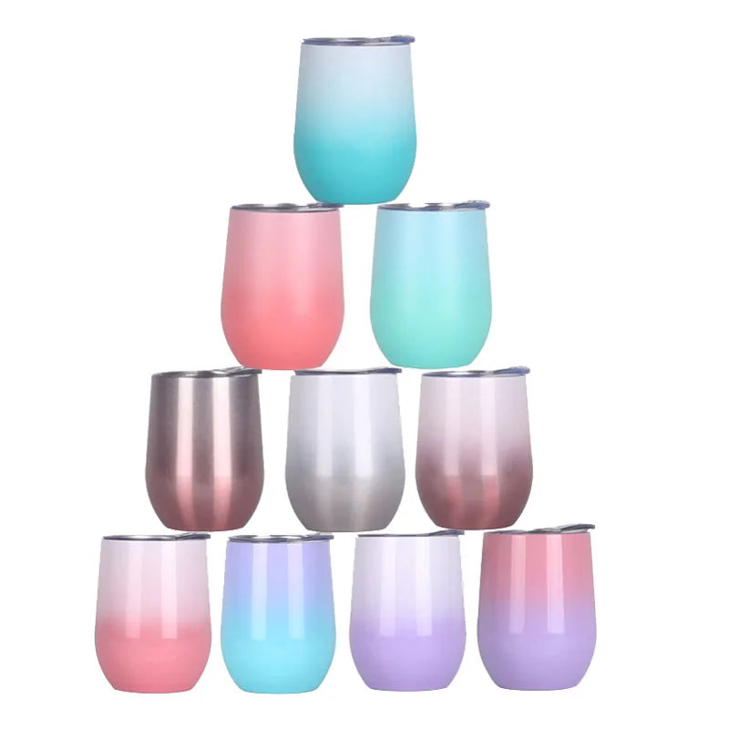 Custom 12oz Stainless Steel Double Wall Vacuum Insulated Tumbler Lid Eco-Friendly Office Cup for Party Office Use Custom Logo