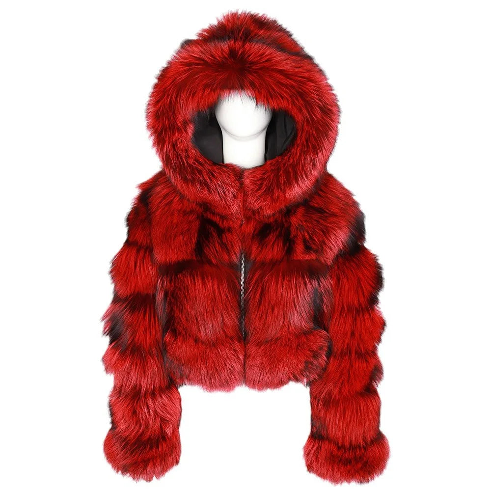 Winter Clothes for Women Warm Clothing High Quality Cropped Hoodie Fur Jacket Women Faux Fur Coat
