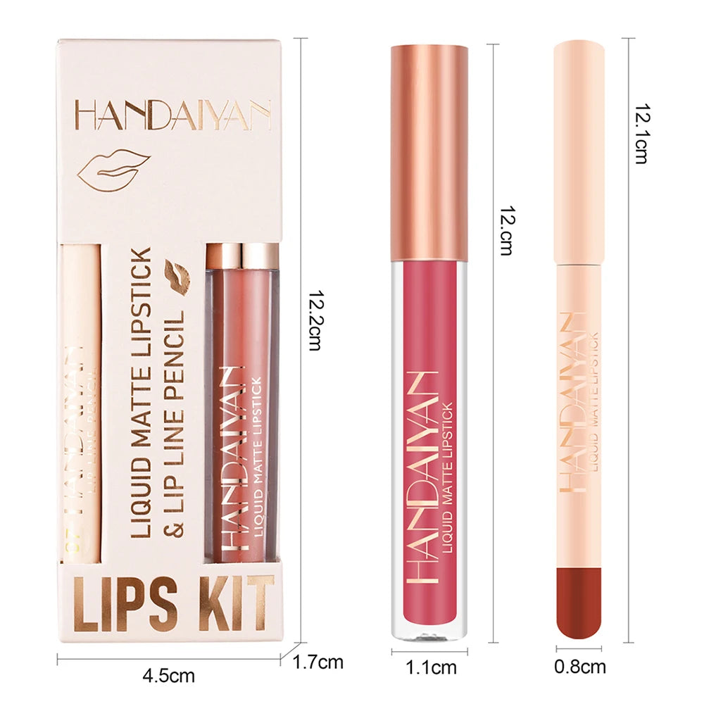 Luxury Gift Kit Box for Lipgloss Vegan Matte Long Lasting Lipgloss Make up Glitter Lipgloss and Lip Liner Set Wholesale