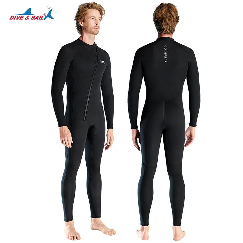 DIVE&SAIL Neoprene Waterproof Surfing Wetsuit Chest Zip Full Sleeve Diving and Swimming Women's Swimwear 1.5MM