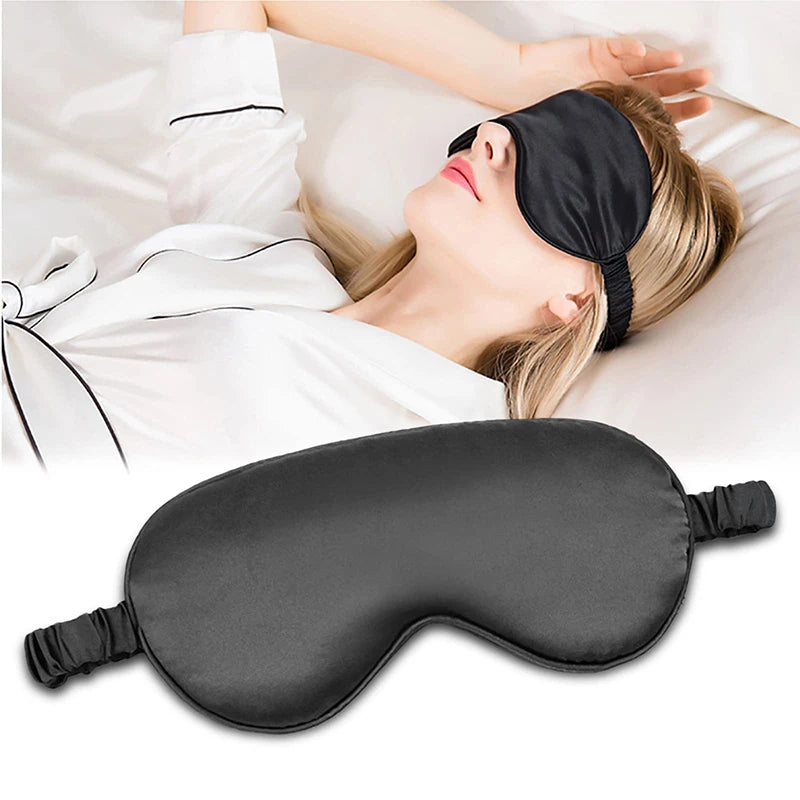 Custom Logo Soft Satin Silk Blindfold Strap Night Eye Shade Embroidered Satin Eye Mask Blackout Sleep Mask for Travel