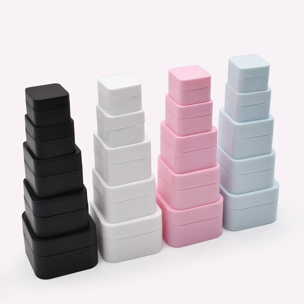 Empty BPA Free Double Wall Matte Frosted Face Cream PP Jars Cosmetic Square Plastic Jar with Lid