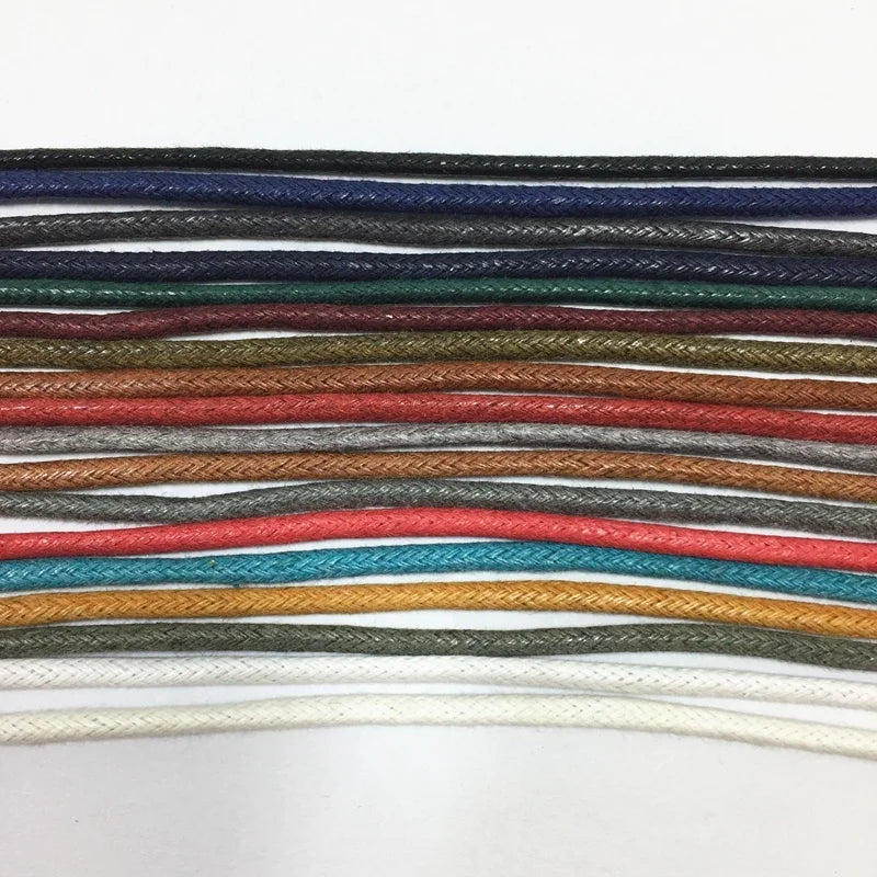 Manufacturer Custom Braided Leather Waxed Cotton Drawcord Waterproof Eco-Friendly High Tenacity 16 Strand Custom Bags Shoes
