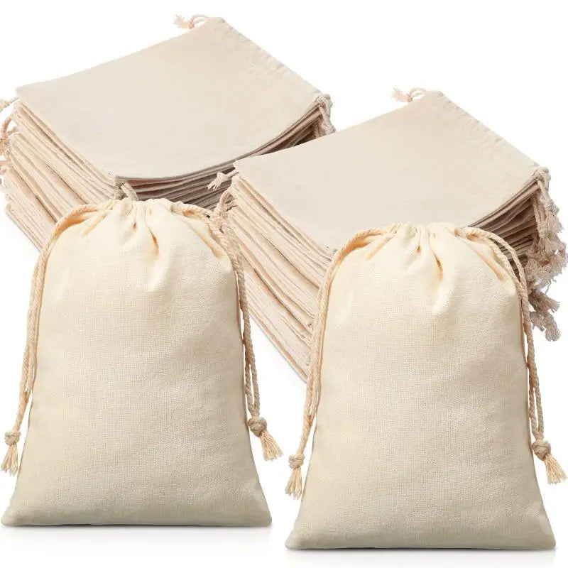 Eco-Friendly 5x7'' Cotton Muslin Lavender Bags Drawstring Wedding Favor Pouches