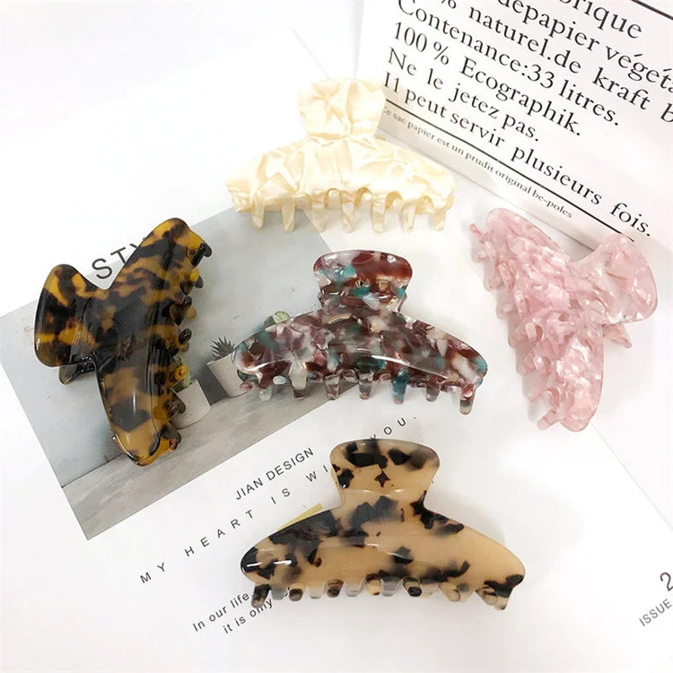 Korean Women's Net Red Same Acetic Acid Grab Clip for Girl Hair Accessories Super Fairy Simple Hair Clip 8.5cm Disc Hair Grab