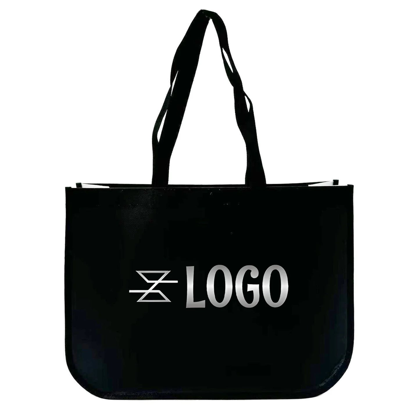Custom Eco-Friendly Tote Non-Woven Bag with Hot Curved Corners Recycled Letter Pattern Laminated Finish for Shopping