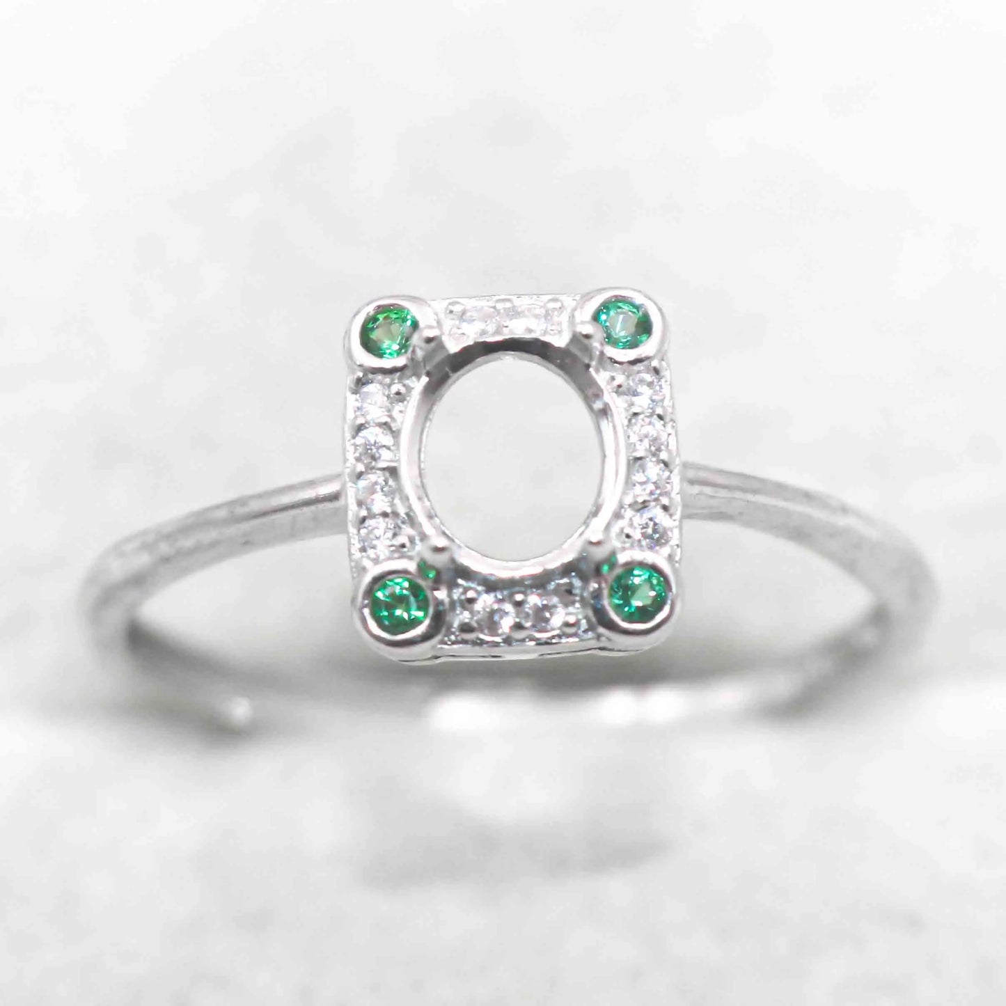 Semi Mount Ring 5*6mm Sterling Silver Empty Frame Blank Support Claws Setting S925 Base Hold Without Center Stone for DIY Inl