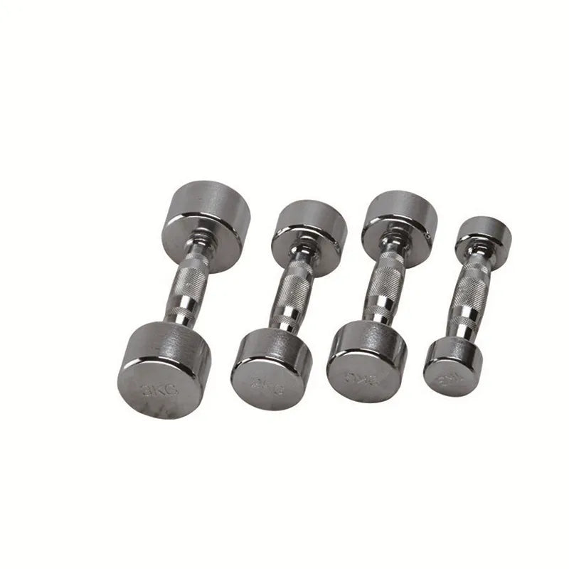 Get-Fit High-Grade Pure Steel Chrome Dumbbell Free Weight Kettlebells with Electroplating Strength Training Tool