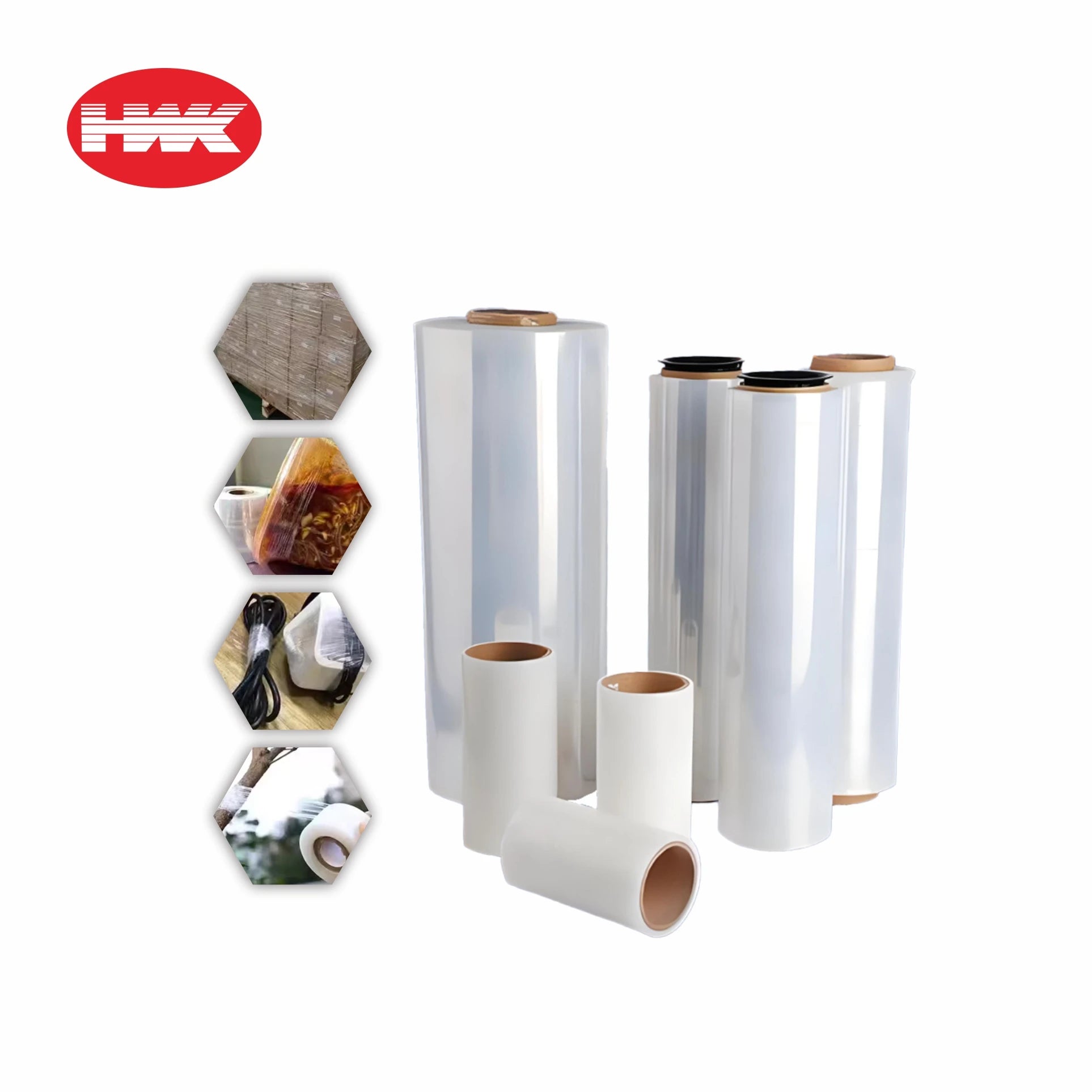 HWK Machine Soft PE Stretch Film High Transparency Glossy Wrapping Film for Shoes 30cm Moisture Proof Plain Transparent Blow