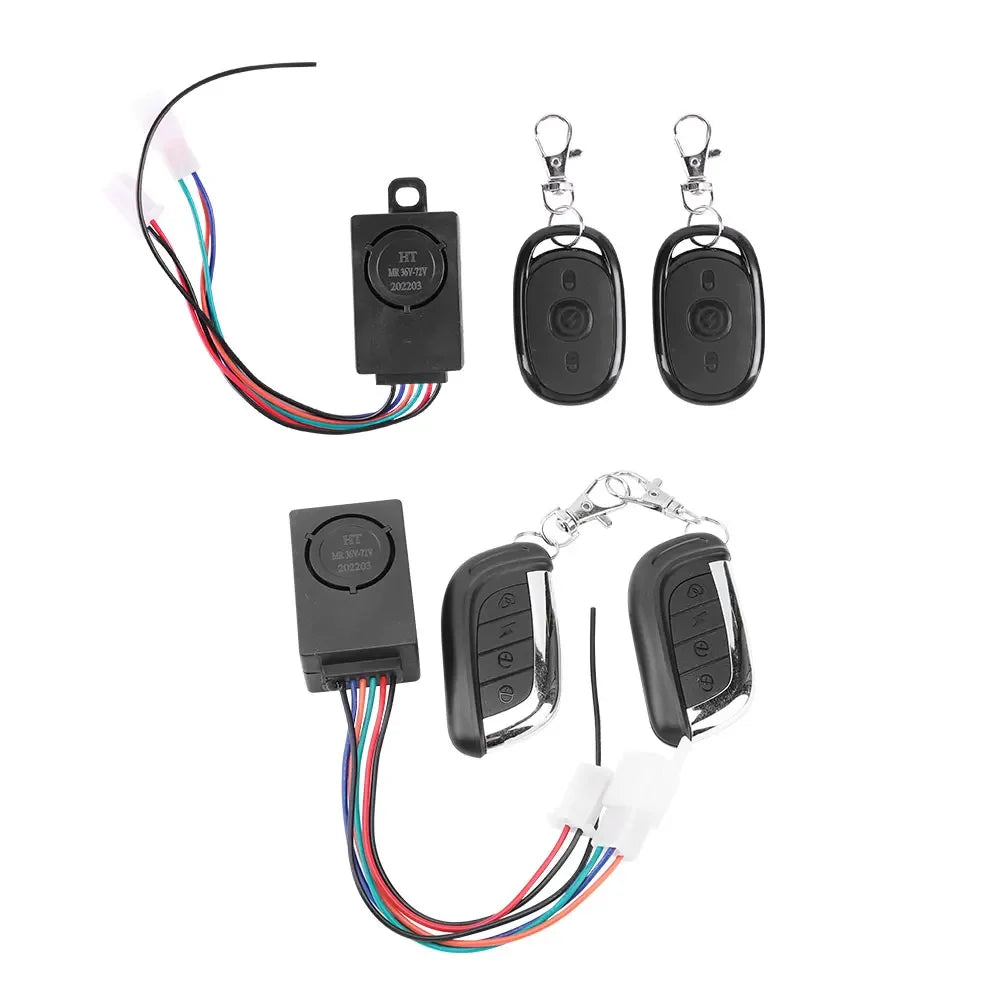 36V/48V/60V/72VE-Bike Accessories Electric Scooter Security Remote Control Alert Anti-Theft E-Bike Alarm System for Cycling S