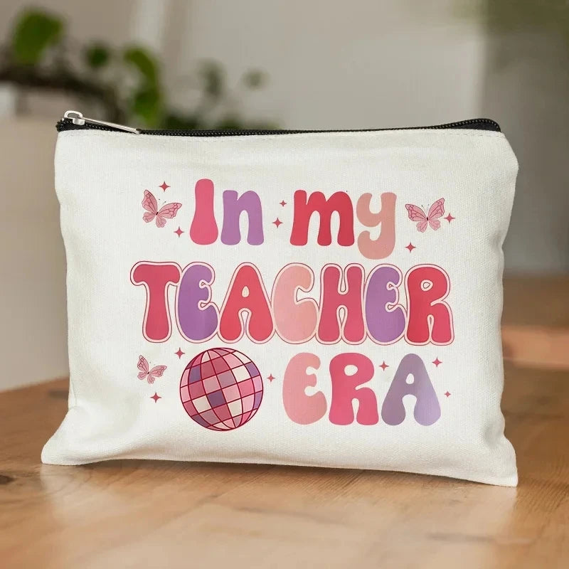 In My Teacher Era Pattern Cosmetic Bag New Teacher's Day Gift Bag