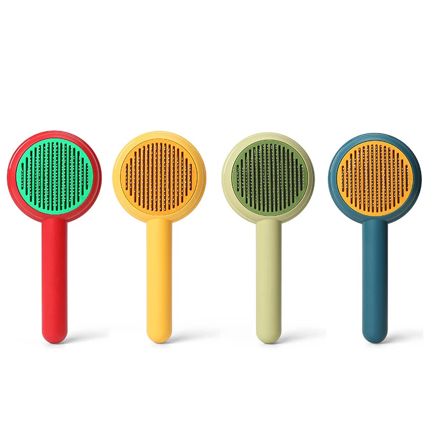 Pet Grooming Comb & Brush Self Cleaning Stainless Steel Eco-Friendly Dog & Cat Hair Removal Grooming Tools