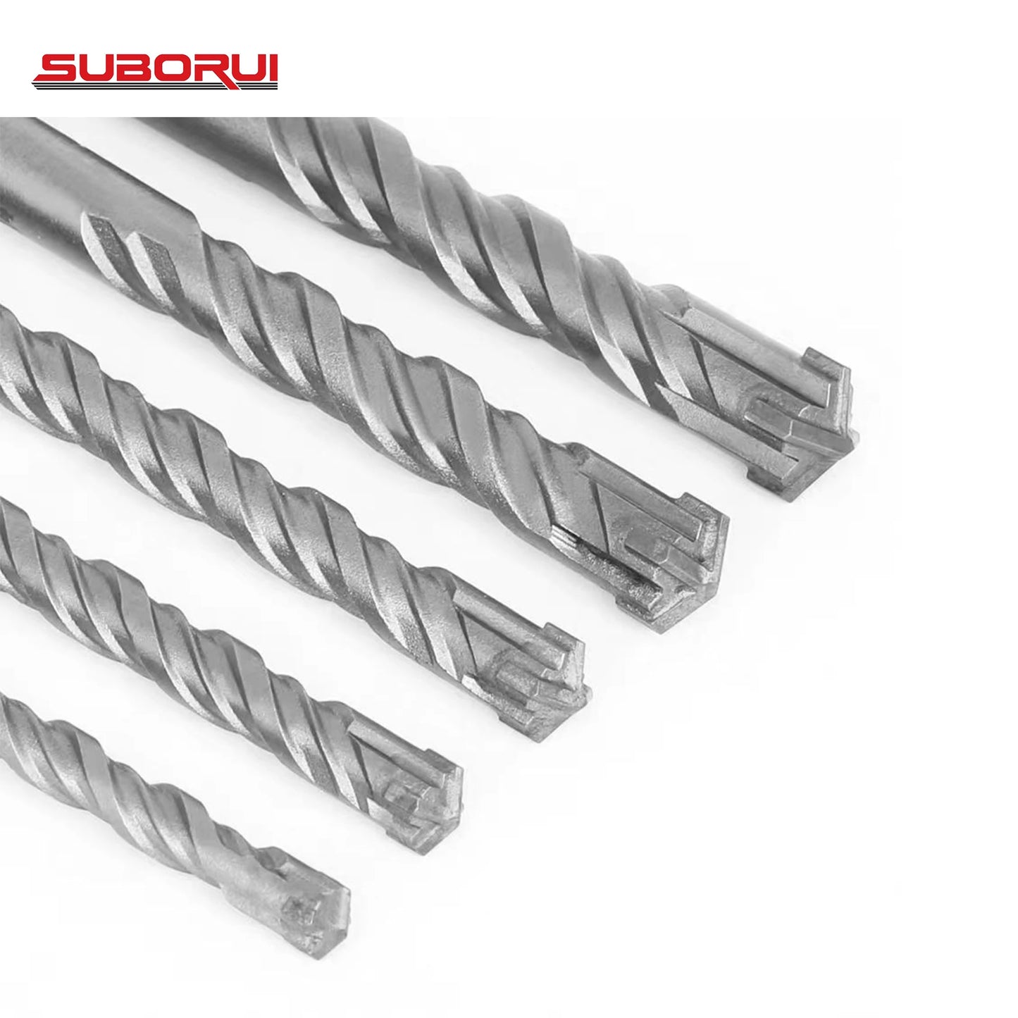 SUBORUI 6mm 8mm 10mm 12mm 14mm Cross Carbide Tip Type Steel Alloy SDS Plus Hammer Concrete Drill Bits for Masonry Concrete Ro