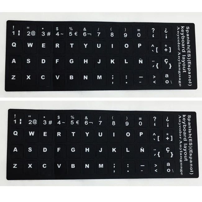 Customized Design Vinyl Laptop Sticker Decoration Self Adhesive Spanish Keyboard Sticker