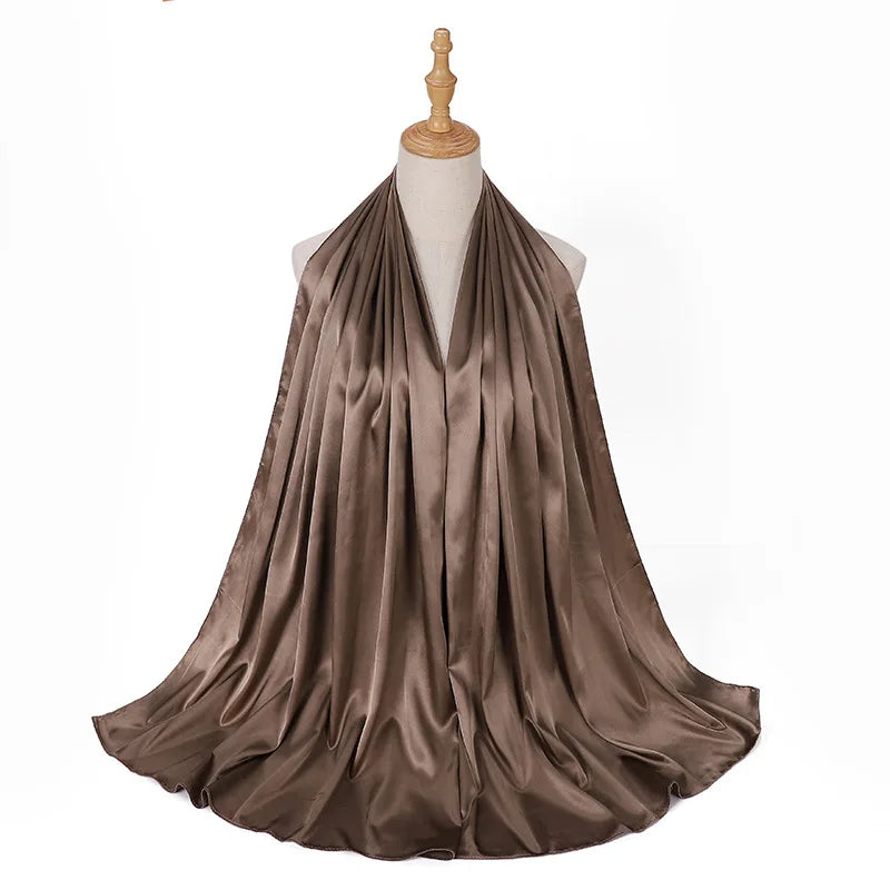 2024 Custom Large Size Luxury Stain Scarf for Women Plain Foulard Femme Hijab Long Bandana Evening Party Dress Shawls Wraps