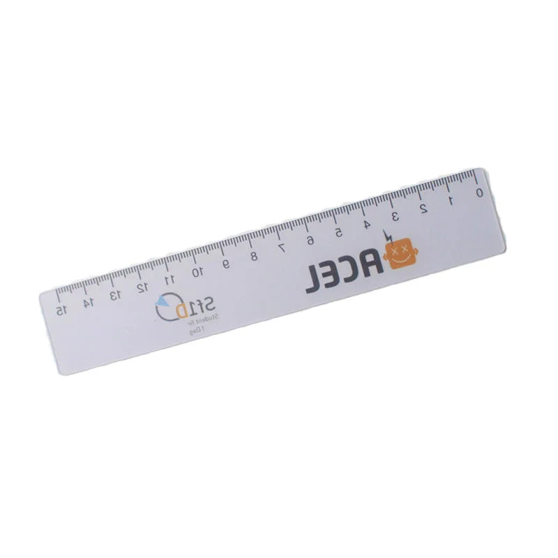 Custom Printed 15cm Flexible Straight Advertising PVC PP Plastic Transparent Ruler Plastic Crafts Product