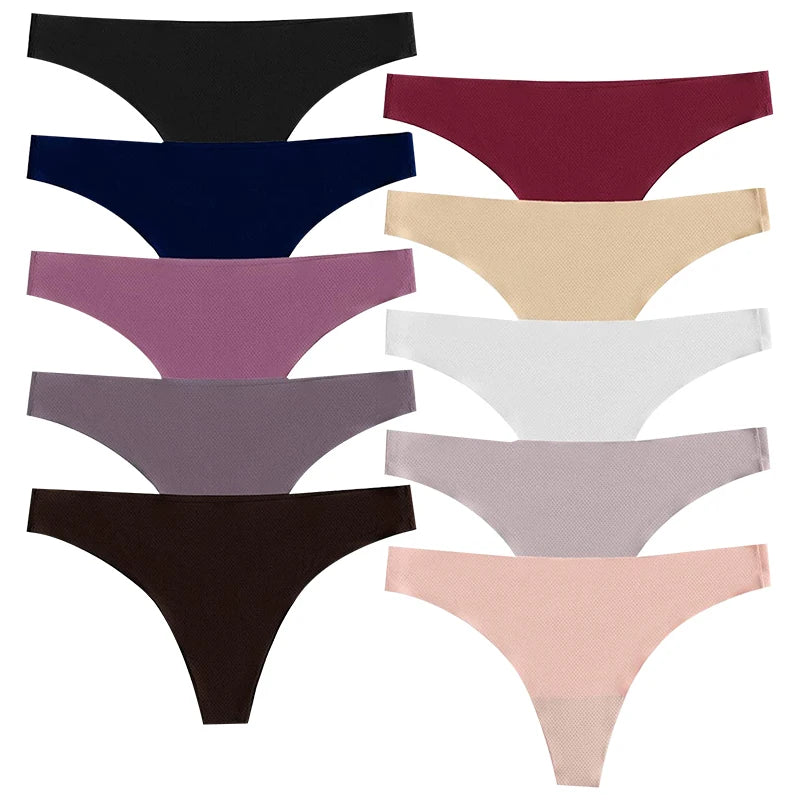 New Women's Seamless Thongs Woman Solid Thong Panties Soft G-string Female Lingerie Quality T-back