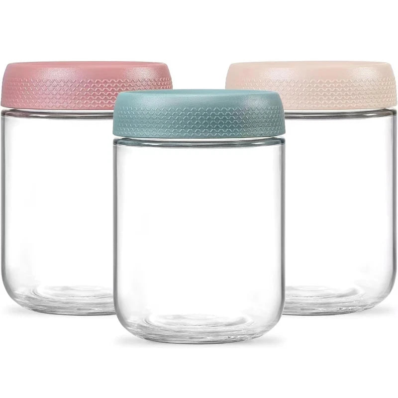 16oz Glass Jars with Lids Overnight Oats Meal Prep Salad Food Cereal Snacks Containers Pudding Yogurt Storage Jar