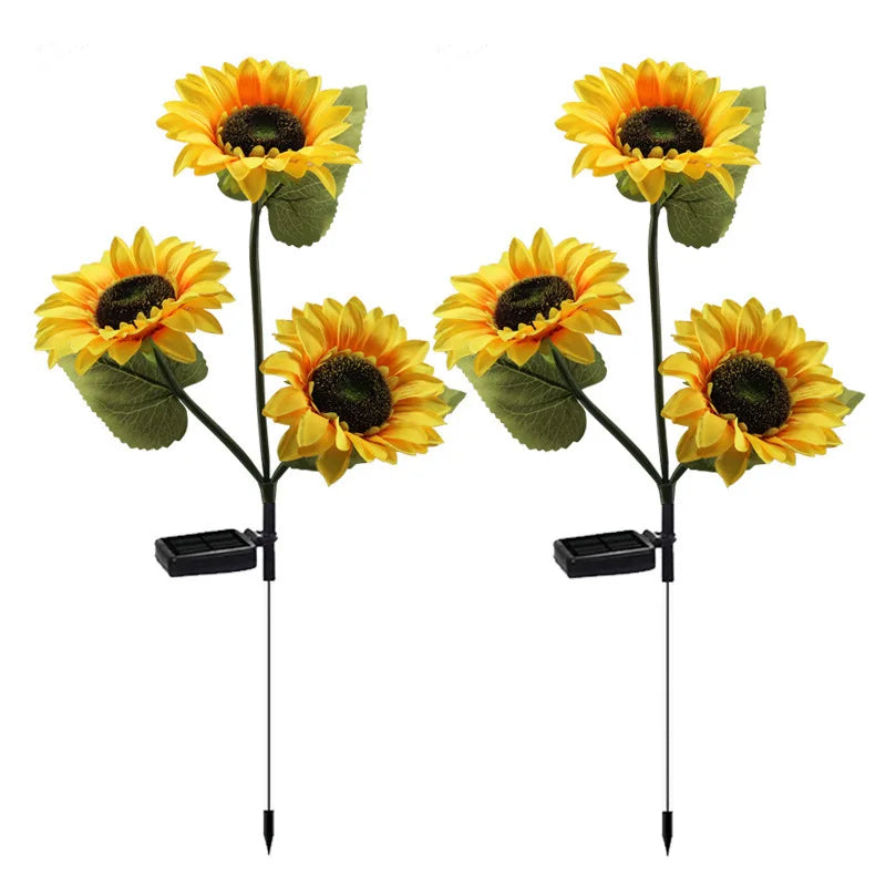 Solar Sunflower Lights Garden Outdoor Lights Yellow Flower Lights Waterproof for Patio Lawn Garden Yard Pathway Decoration
