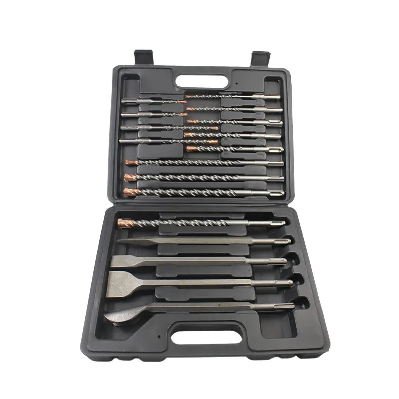 17 Pcs Cross Carbide Tip SDS Plus  Electric Hammer Chisel Drill Bit Set for Concrete Masonry Marble Granite