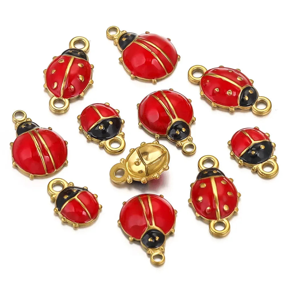 Europe Hot Selling Stainless Steel 18k Gold Plated Diy Simple Style Insects Pendant