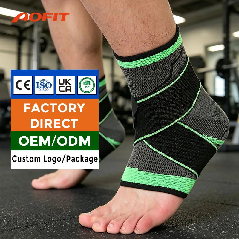 Aofit Factory Direct Knitted Compression Thin Breathable Protector Straps Ankle Support Pain Relief Injury Ankle Brace Sleeve