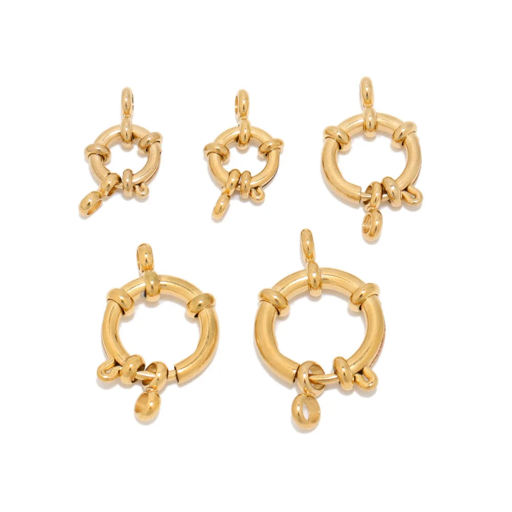 Wholesale Stainless Steel Round Spring Clasps Hooks for Bracelet Necklace Clasp Connectors Handmade DIY Jewelry Making