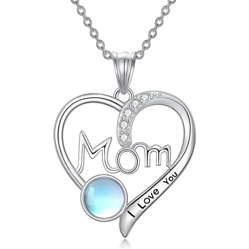 CAOSHI Simple Heart Design Opal Necklaces for Mother's Day Zircon Silver Plated Out Selling Cheap Jewelry Pendant Necklaces O