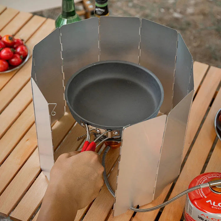 SP2645 Outdoor Camping Aluminum Alloy Portable Windshield for Camping Stove and Barbecue Bag Included
