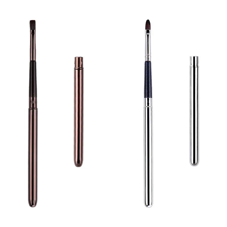 Single Nylon Lip Stick Applicator Quality Wooden Retractable Lips Balm Makeup Brush Reusable Portable Travel Lip Brush With C