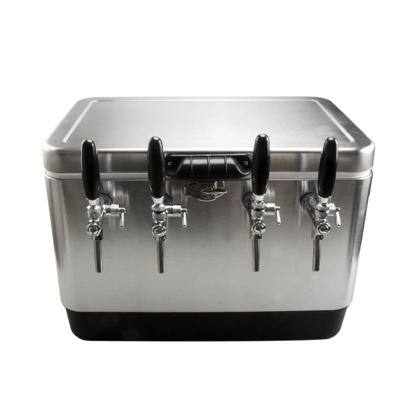 Home Brew Stainless Steel 1/2/4 Taps Jockey Box 50L Portable Outdoor BBQ Bar Accessories Draft Beer Dispensing Cooler Box