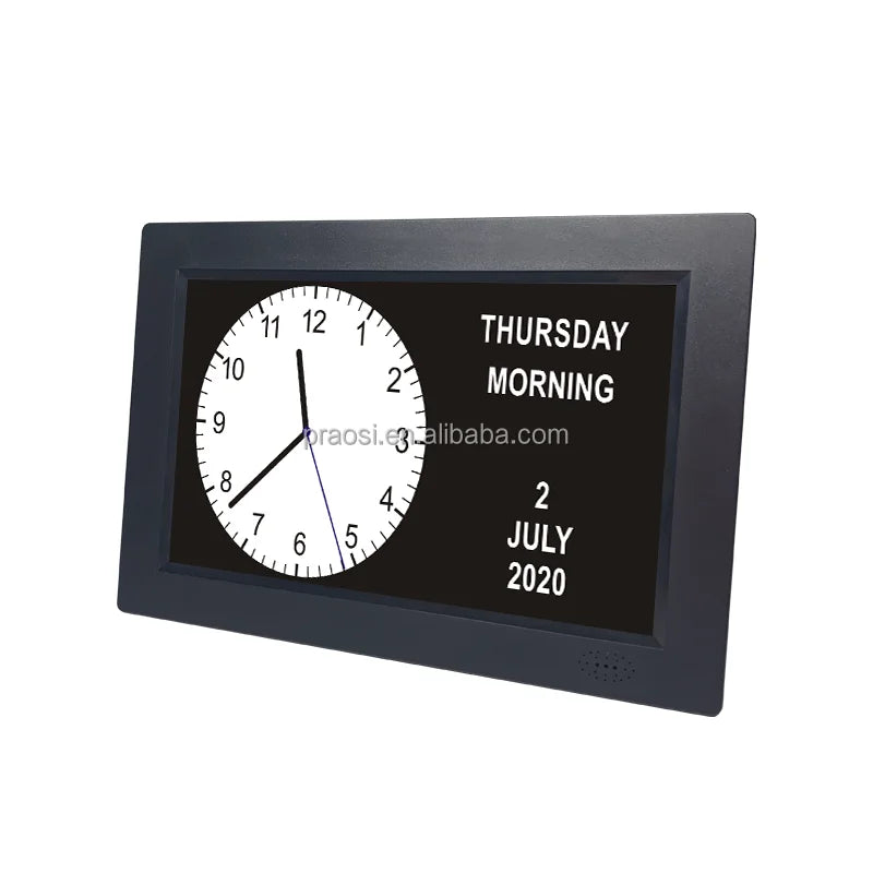 Shenzhen Factory Custom Talking Clock / Speaking Clock 7 8 10 12 13 14 15 Inch Visually Impaired Elderly Dementia Digital Clo