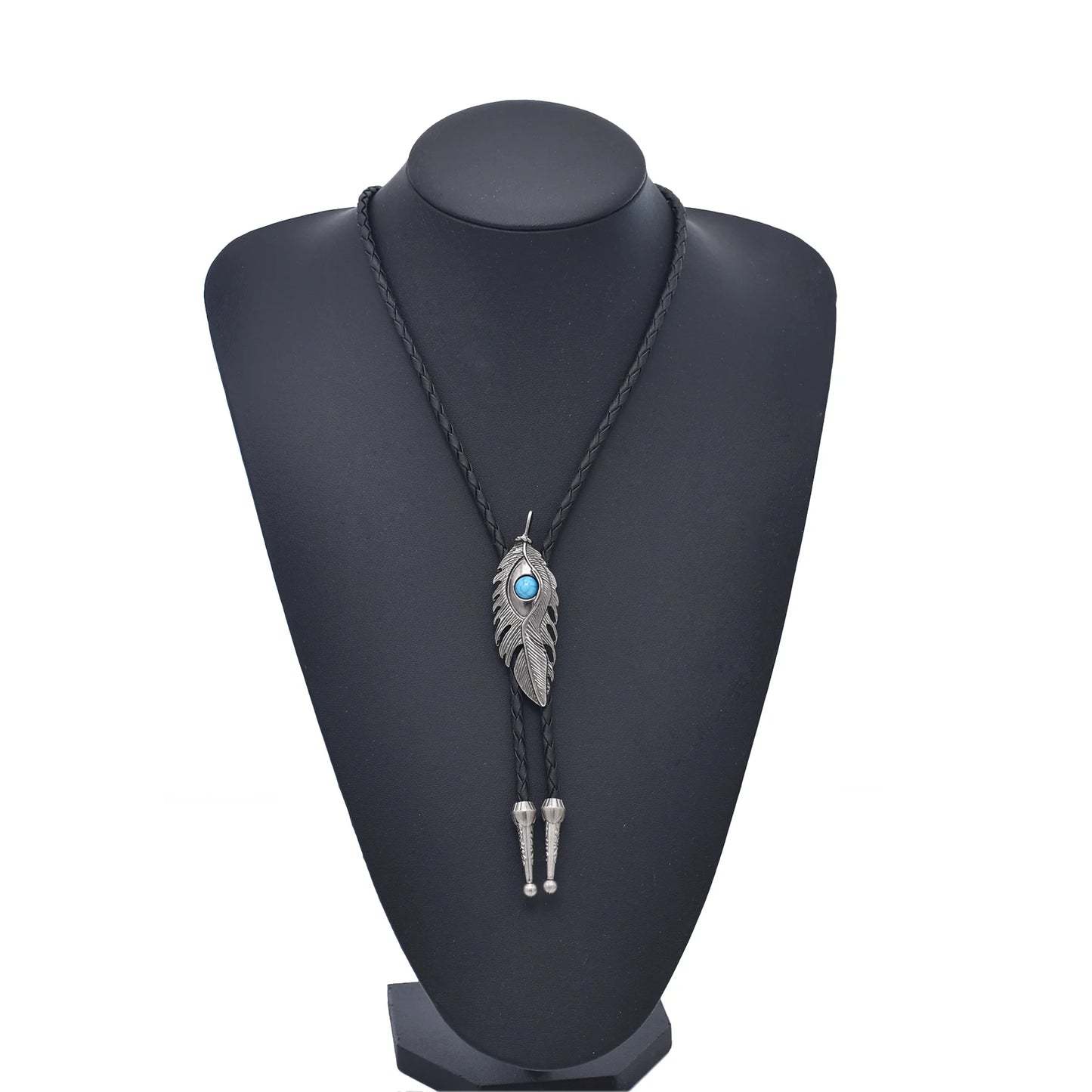 Polo Style Men's Vintage Silver  Golden Color Leaf Pendant Necklace Leather Rope Chain Alloy Leave Jewelry