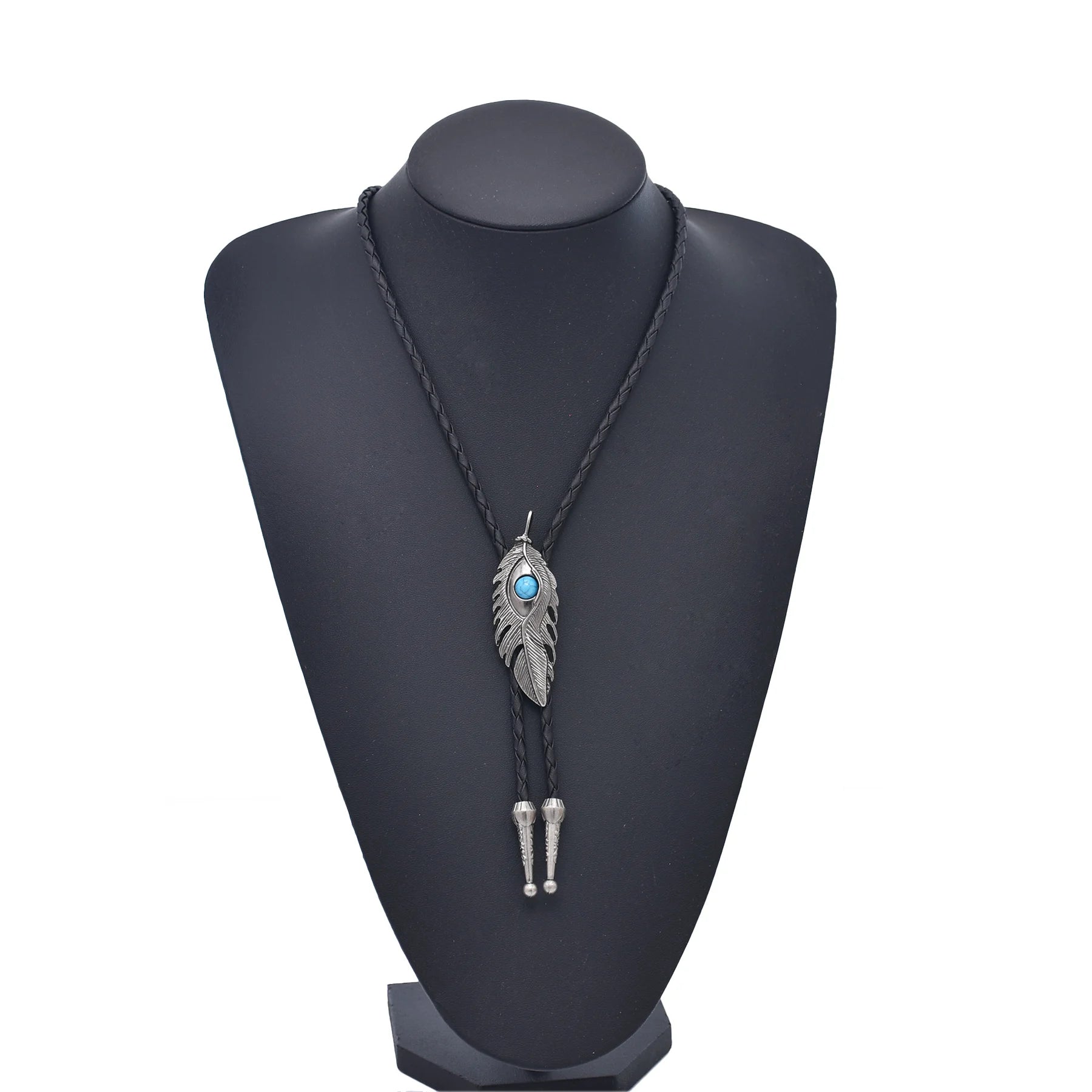 Polo Style Men's Vintage Silver  Golden Color Leaf Pendant Necklace Leather Rope Chain Alloy Leave Jewelry