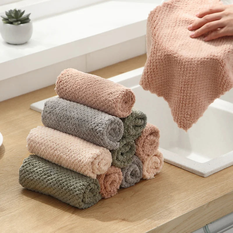 Factory Wholesale Microfiber Coral Fleece Coral Cloth Microfiber Double Sided Towel Microfiber Cleaning Cloths