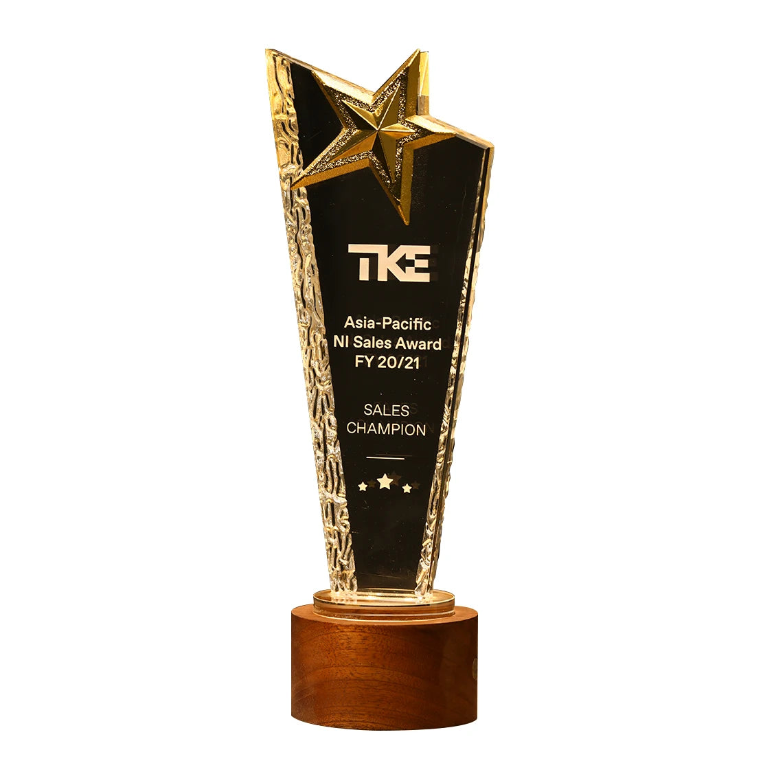 Wholesale Customizable Crystal Glass Award Trophy Individual Name Engraved Silver Plated Metal Brass Model Individual Plaques