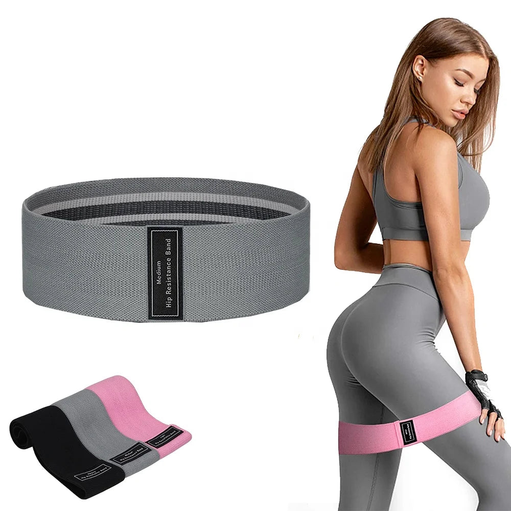 Non Slip Polyester Fabric Booty Exercise Resistance Bands for Women's Leg and Butt Workout-Durable Sports Fitness Hip Bands