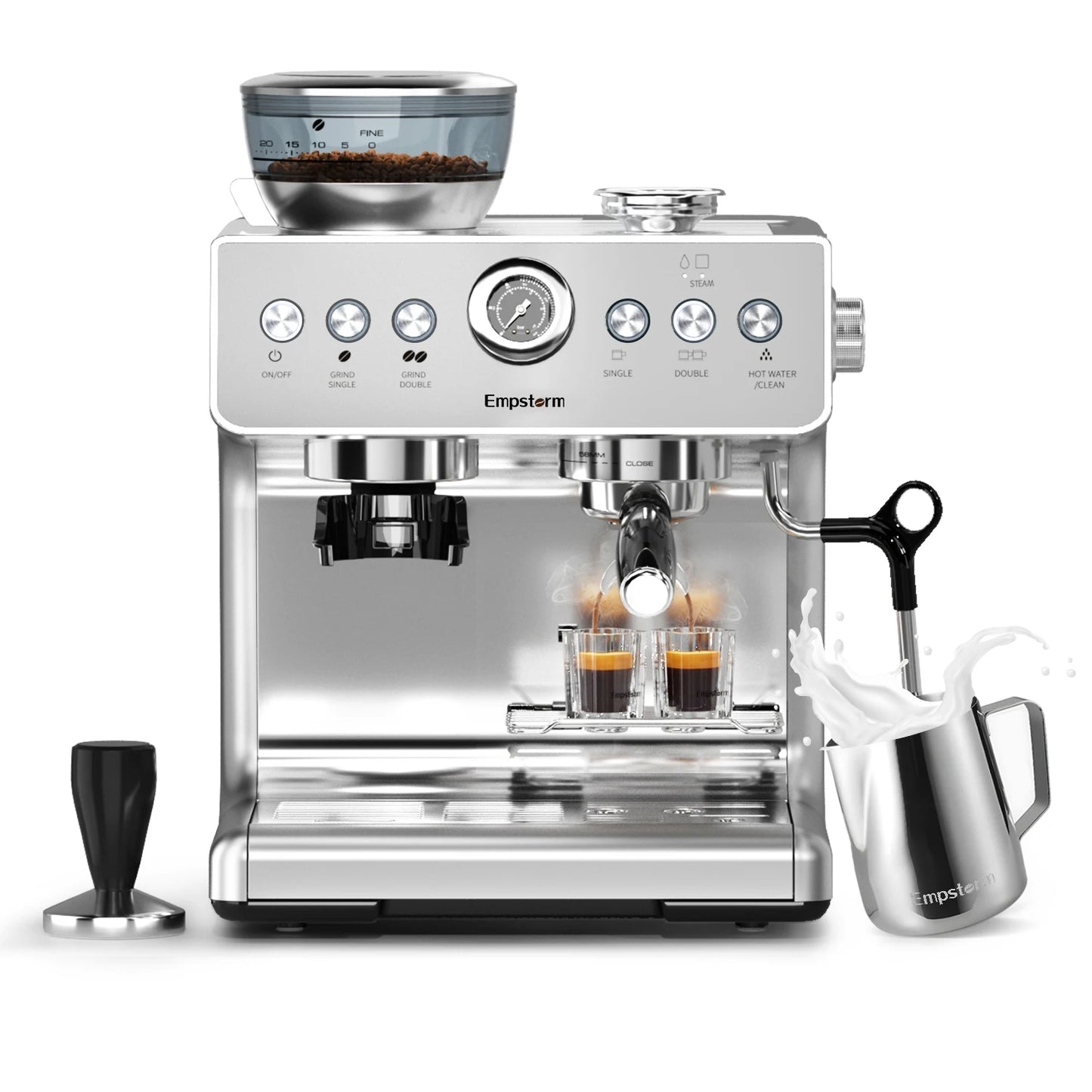 For Automatic Espresso Coffee Machine 19 Bars Pressure Digital Control Stainless Steel for Commercial Home Office RV Use