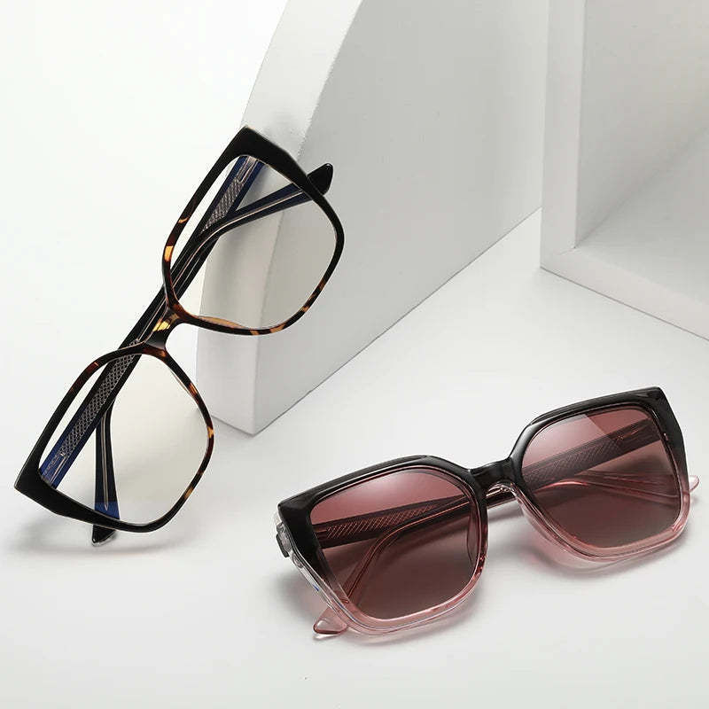 MS 81013   New Design Ladies Classic Cilp Magnetic Collection Plastic Fashion Anti-Blue Light Glasses Frame