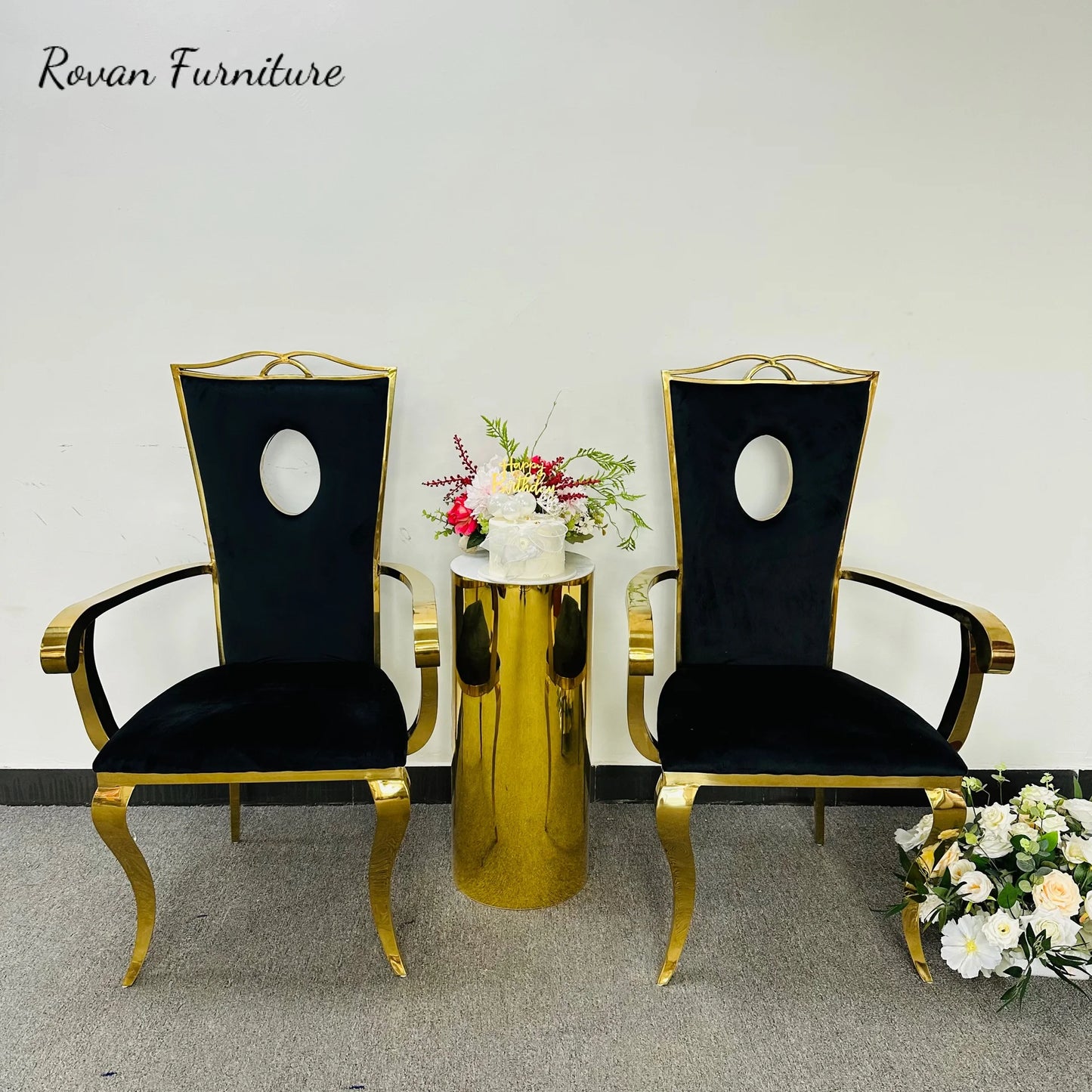 Wholesale Luxury Style Stainless Steel Chair Dining Chair Chair with Armrests