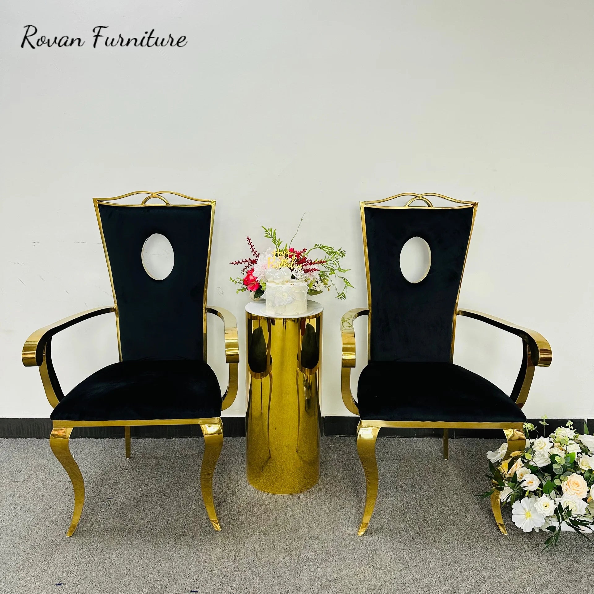 Wholesale Luxury Style Stainless Steel Chair Dining Chair Chair with Armrests